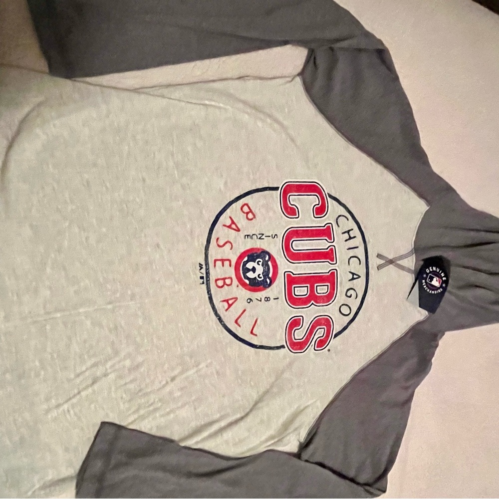 Fruit of the Loom Gray and White Raglan Hoodie